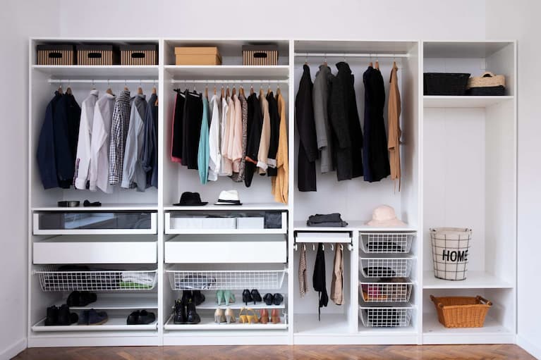 organised wardrobe