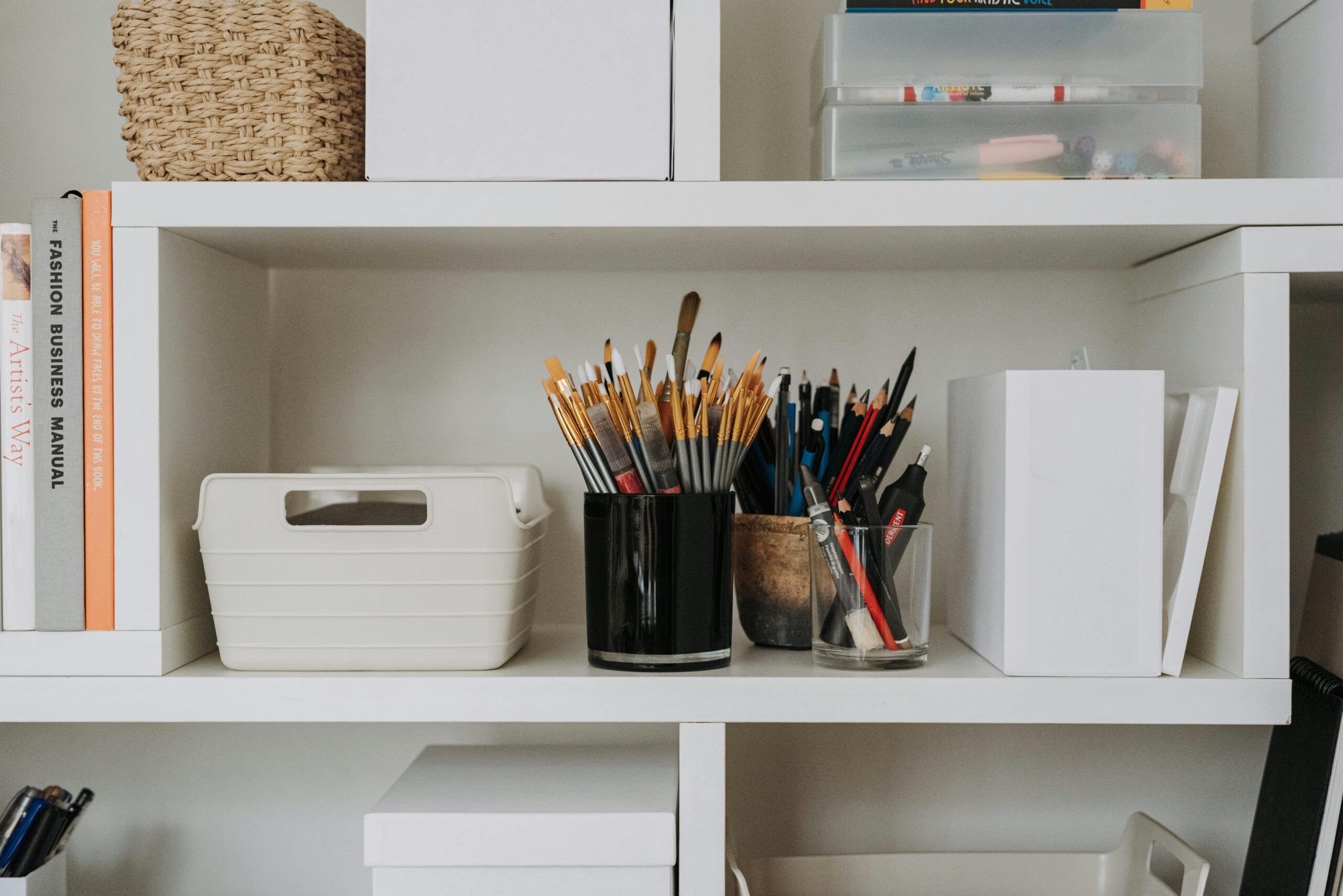 Tidy and organised shelves